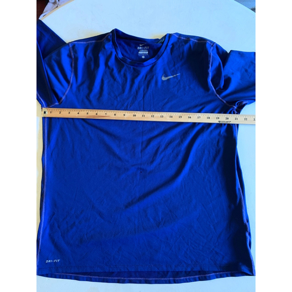 Men's Nike Dri-FIT Long Sleeve Shirt Size L Blue - Picture 5 of 9